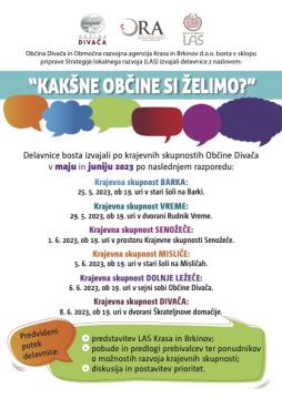 "Kakšne občine si želimo?" - delavnice za občane v sklopu priprave Strategije lokalnega razvoja